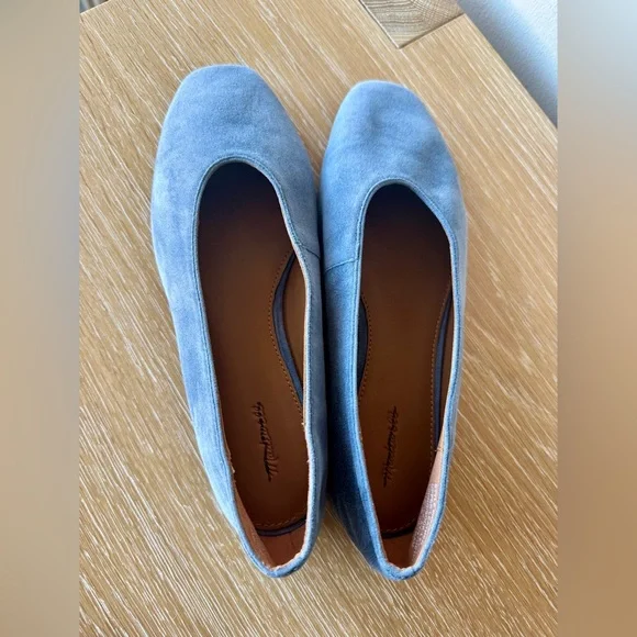NWT! MADEWELL Women’s The Mylie Ballet Flat in Basalt Blue Suede Size 9.5 no box - Picture 5 of 15